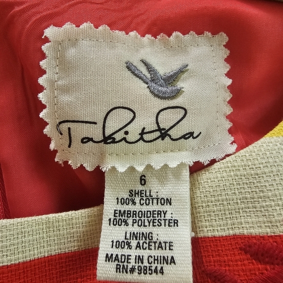 New Anthropologie Tabitha Striped Embroidered Totem Shift Dress Size 6 . - Picture 5 of 6